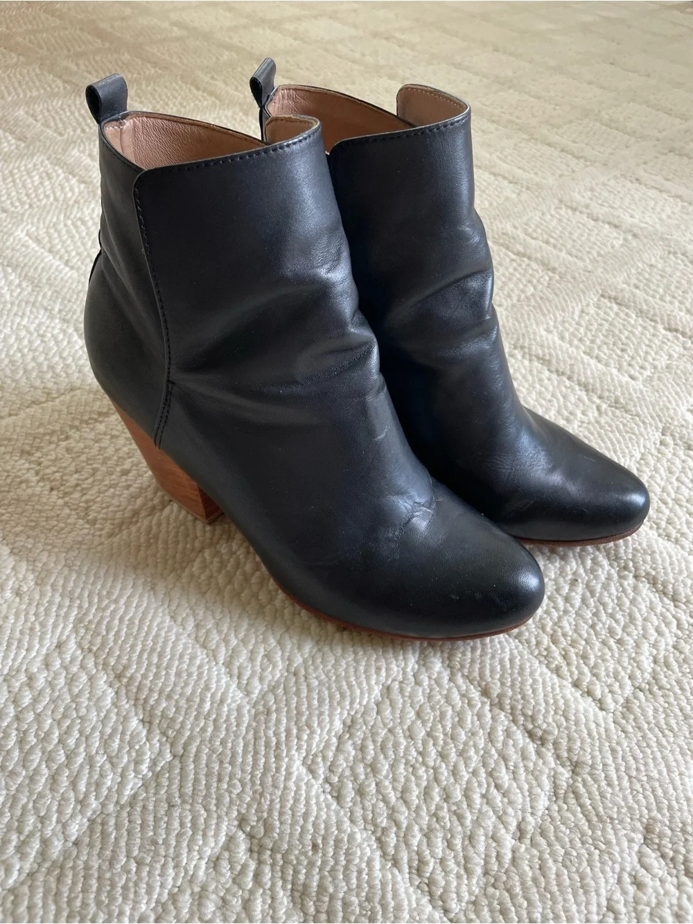 {Fortress of Inca} EU37 Black Ani Leather Ankle Boots